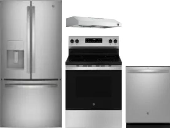 4 Piece Package Includes Refrigerator, Range, Hood And Dishwasher