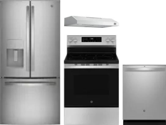 4 Piece Package Includes Refrigerator, Range, Hood And Dishwasher