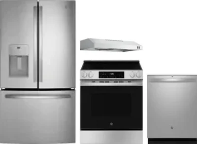 4 Piece Package Includes Refrigerator, Range, Hood And Dishwasher