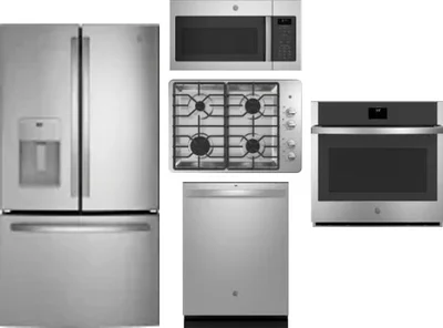 5 Piece Package Includes Refrigerator, Cooktop, Wall Oven, Microwave And Dishwasher