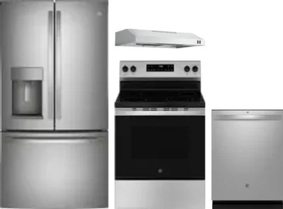 4 Piece Package Includes Refrigerator, Range, Hood And Dishwasher