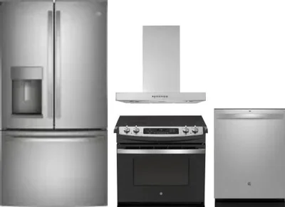 4 Piece Package Includes Refrigerator, Range, Hood And Dishwasher