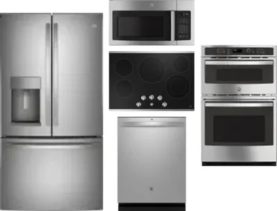 5 Piece Package Includes Refrigerator, Cooktop, Wall Oven, Microwave And Dishwasher