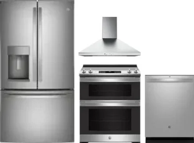 4 Piece Package Includes Refrigerator, Range, Hood And Dishwasher