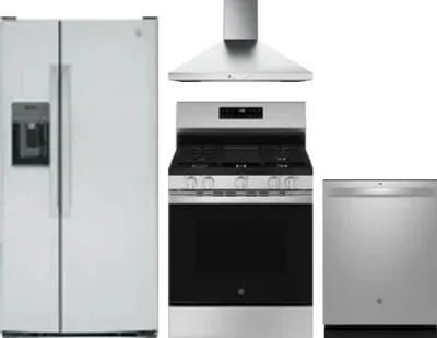 4 Piece Package Includes Refrigerator, Range, Hood And Dishwasher