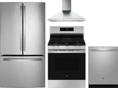 4 Piece Package Includes Refrigerator, Range, Hood And Dishwasher