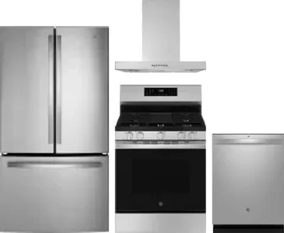4 Piece Package Includes Refrigerator, Range, Hood And Dishwasher