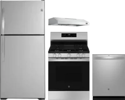 4 Piece Package Includes Refrigerator, Range, Hood And Dishwasher