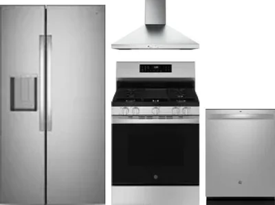 4 Piece Package Includes Refrigerator, Range, Hood And Dishwasher