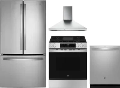 4 Piece Package Includes Refrigerator, Range, Hood And Dishwasher