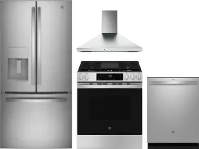 4 Piece Package Includes Refrigerator, Range, Hood And Dishwasher
