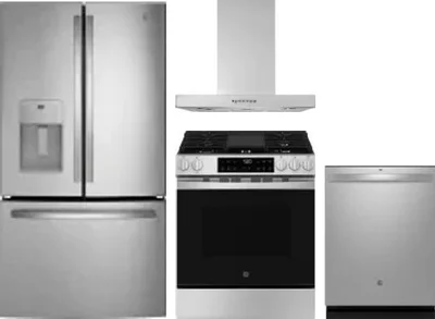 4 Piece Package Includes Refrigerator, Range, Hood And Dishwasher