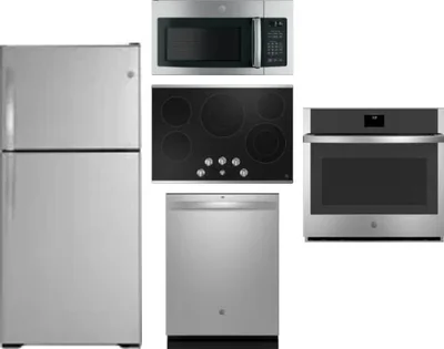 5 Piece Package Includes Refrigerator, Cooktop, Wall Oven, Microwave And Dishwasher