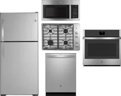 5 Piece Package Includes Refrigerator, Cooktop, Wall Oven, Microwave And Dishwasher