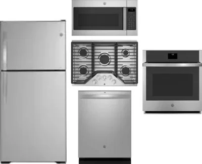 5 Piece Package Includes Refrigerator, Cooktop, Wall Oven, Microwave And Dishwasher