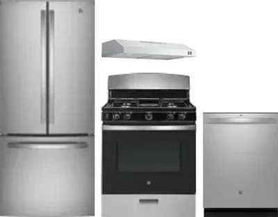 4 Piece Package Includes Refrigerator, Range, Hood And Dishwasher