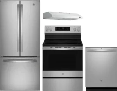 4 Piece Package Includes Refrigerator, Range, Hood And Dishwasher