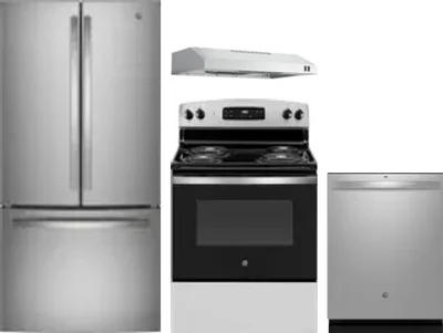 4 Piece Package Includes Refrigerator, Range, Hood And Dishwasher