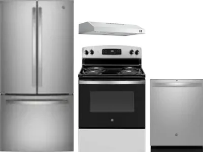 4 Piece Package Includes Refrigerator, Range, Hood And Dishwasher