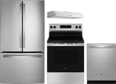 4 Piece Package Includes Refrigerator, Range, Hood And Dishwasher