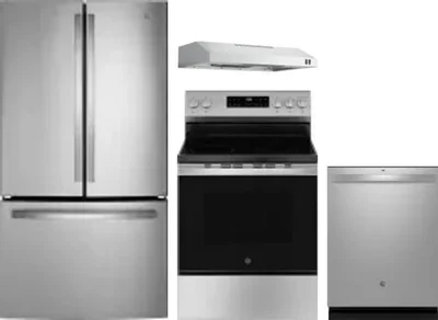 4 Piece Package Includes Refrigerator, Range, Hood And Dishwasher