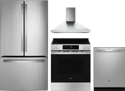 4 Piece Package Includes Refrigerator, Range, Hood And Dishwasher