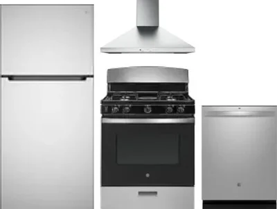 4 Piece Package Includes Refrigerator, Range, Hood And Dishwasher