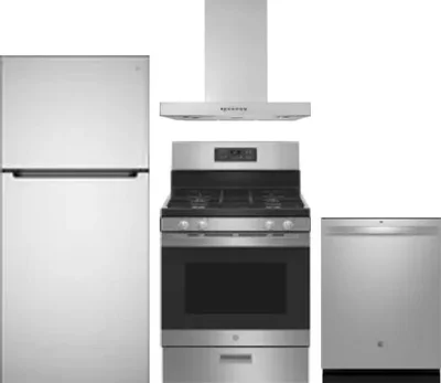 4 Piece Package Includes Refrigerator, Range, Hood And Dishwasher