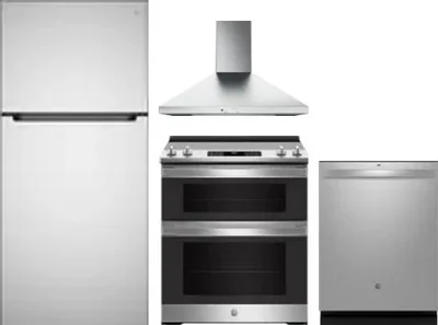 4 Piece Package Includes Refrigerator, Range, Hood And Dishwasher
