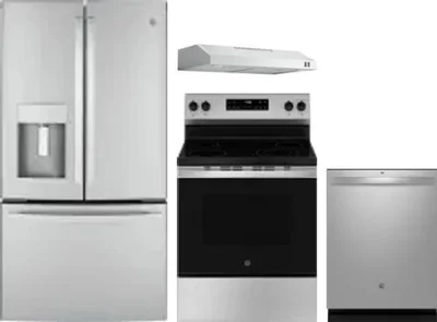 4 Piece Package Includes Refrigerator, Range, Hood And Dishwasher