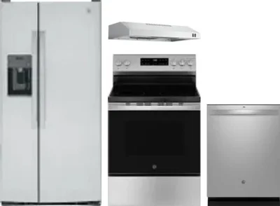 4 Piece Package Includes Refrigerator, Range, Hood And Dishwasher