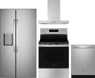 4 Piece Package Includes Refrigerator, Range, Hood And Dishwasher