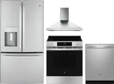 4 Piece Package Includes Refrigerator, Range, Hood And Dishwasher