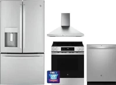 4 Piece Package Includes Refrigerator, Range, Hood And Dishwasher