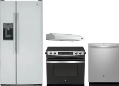 4 Piece Package Includes Refrigerator, Range, Hood And Dishwasher