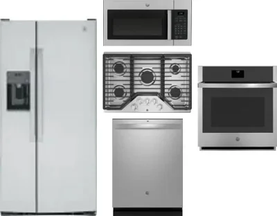 5 Piece Package Includes Refrigerator, Cooktop, Wall Oven, Microwave And Dishwasher