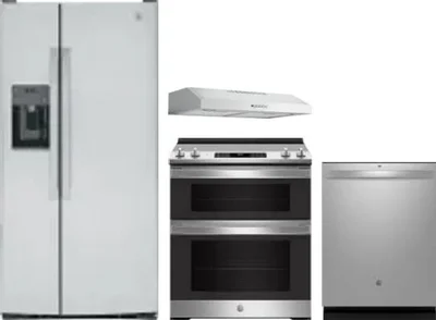 4 Piece Package Includes Refrigerator, Range, Hood And Dishwasher