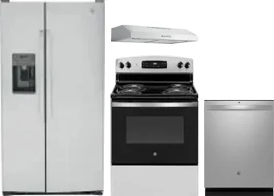 4 Piece Package Includes Refrigerator, Range, Hood And Dishwasher