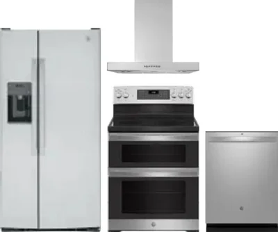 4 Piece Package Includes Refrigerator, Range, Hood And Dishwasher