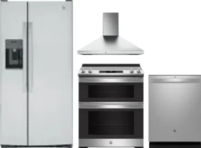 4 Piece Package Includes Refrigerator, Range, Hood And Dishwasher