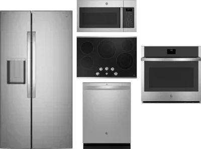 5 Piece Package Includes Refrigerator, Cooktop, Wall Oven, Microwave And Dishwasher