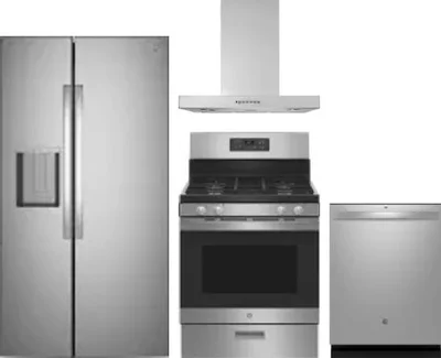 4 Piece Package Includes Refrigerator, Range, Hood And Dishwasher