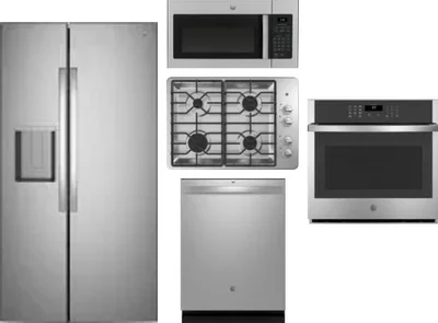 5 Piece Package Includes Refrigerator, Cooktop, Wall Oven, Microwave And Dishwasher