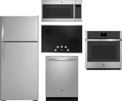 5 Piece Package Includes Refrigerator, Cooktop, Wall Oven, Microwave And Dishwasher
