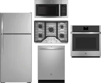 5 Piece Package Includes Refrigerator, Cooktop, Wall Oven, Microwave And Dishwasher