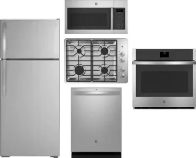 5 Piece Package Includes Refrigerator, Cooktop, Wall Oven, Microwave And Dishwasher