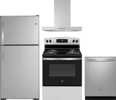 4 Piece Package Includes Refrigerator, Range, Hood And Dishwasher