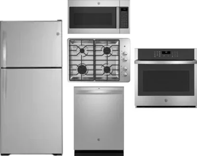 5 Piece Package Includes Refrigerator, Cooktop, Wall Oven, Microwave And Dishwasher