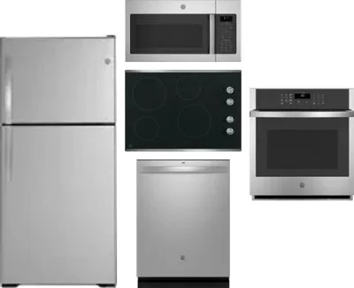 5 Piece Package Includes Refrigerator, Cooktop, Wall Oven, Microwave And Dishwasher