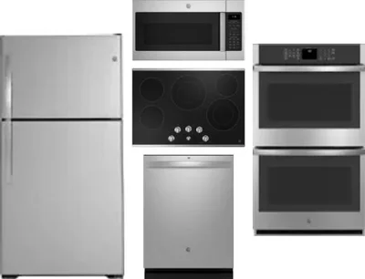 5 Piece Package Includes Refrigerator, Cooktop, Wall Oven, Microwave And Dishwasher